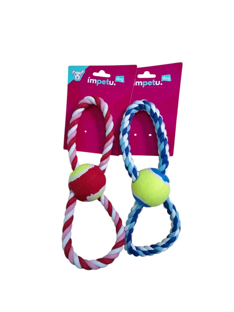 TIRADOR TRENZADO DOBLE MANIJA C/PELOTA TENIS